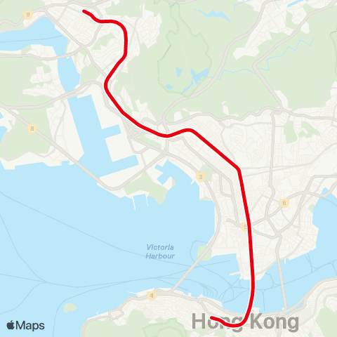 Hong Kong Rail Tsuen Wan Line map