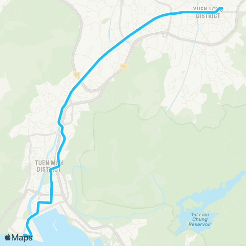 Hong Kong Rail Tuen Mun Ferry Pier - Yuen Long map