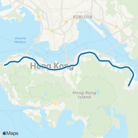 Hong Kong Rail Island Line map