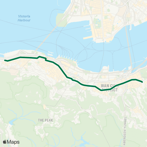 HK Tramways Shek Tong Tsui - Causeway Bay map