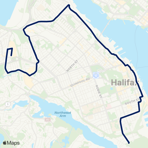 Halifax Transit Barrington map
