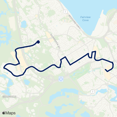 Halifax Transit Bayers Lake map