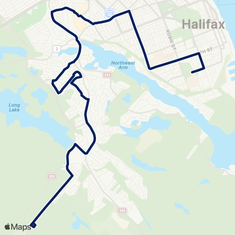 Halifax Transit Leiblin Park map