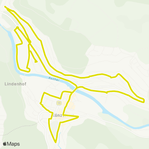  Heilbronner · Hohenloher · Haller Nahverkehr GmbH City-Bus Künzelsau map