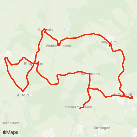  Heilbronner · Hohenloher · Haller Nahverkehr GmbH Möckmühl - Billigheim - Roigheim - Möckmühl map