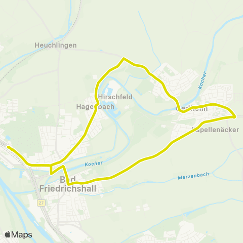  Heilbronner · Hohenloher · Haller Nahverkehr GmbH Bad Friedrichshall - Hagenbach - Oedheim - Bad Friedrichshall map