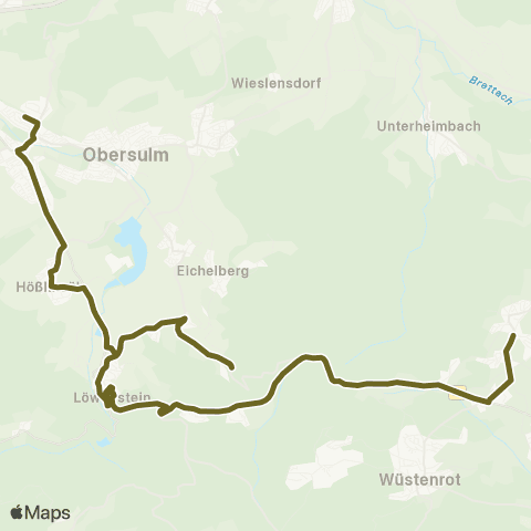  Heilbronner · Hohenloher · Haller Nahverkehr GmbH Willsbach - Löwenstein - Wüstenrot (-Mainhardt) map