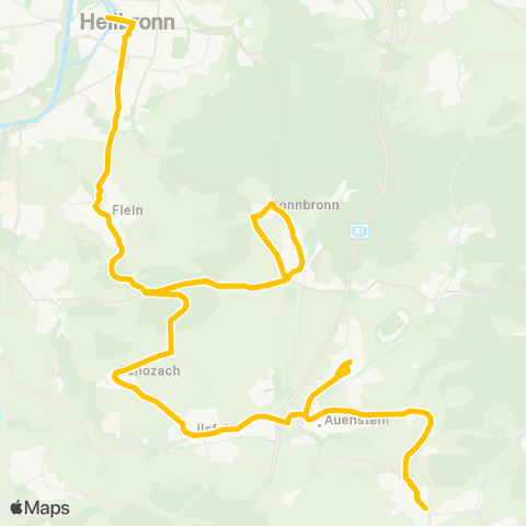  Heilbronner · Hohenloher · Haller Nahverkehr GmbH Beilstein - Ilsfeld - Flein - Heilbronn map