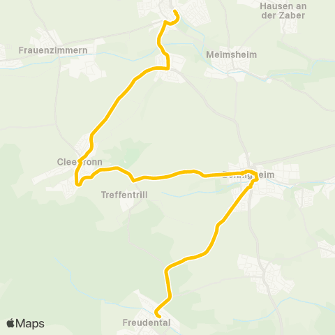  Heilbronner · Hohenloher · Haller Nahverkehr GmbH Brackenheim - Cleebronn - Bönnigheim - Freudental map