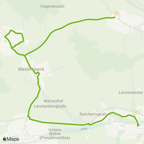  Heilbronner · Hohenloher · Haller Nahverkehr GmbH Leingarten - Massenbach - Massenbachhausen - Kirchhausen map