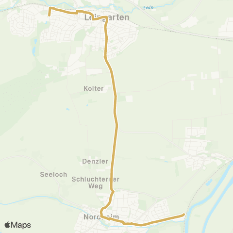  Heilbronner · Hohenloher · Haller Nahverkehr GmbH Nordheim - Leingarten map