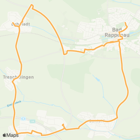  Heilbronner · Hohenloher · Haller Nahverkehr GmbH Bad Rappenau - Bonfeld - Fürfeld - Treschklingen - Bad Rappenau map