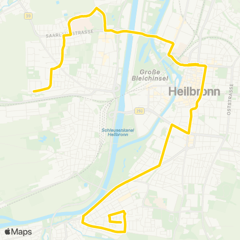  Heilbronner · Hohenloher · Haller Nahverkehr GmbH Schanz Süd - Kreuzgrund - Klinikum Heilbronn - Harmonie - Allee Post - Rosenberg - Sontheim map