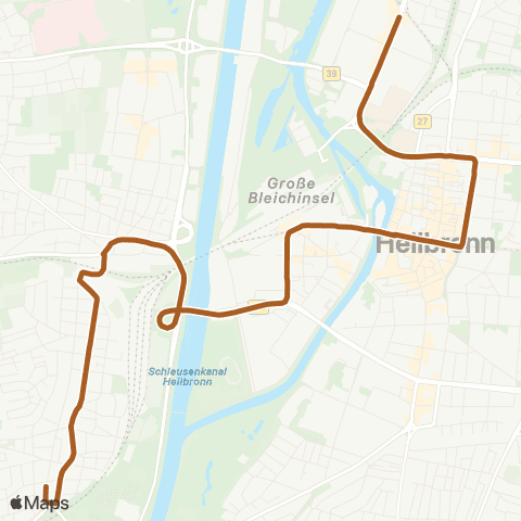  Heilbronner · Hohenloher · Haller Nahverkehr GmbH Industrieplatz - Europaplatz - Harmonie - HBF - Böckingen map