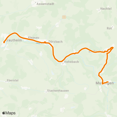  Heilbronner · Hohenloher · Haller Nahverkehr GmbH Mulfingen - Ailringen - Dörzbach - Krautheim map