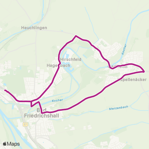  Heilbronner · Hohenloher · Haller Nahverkehr GmbH Bad Friedrichshall - Hagenbach - Oedheim - Bad Friedrichshall map