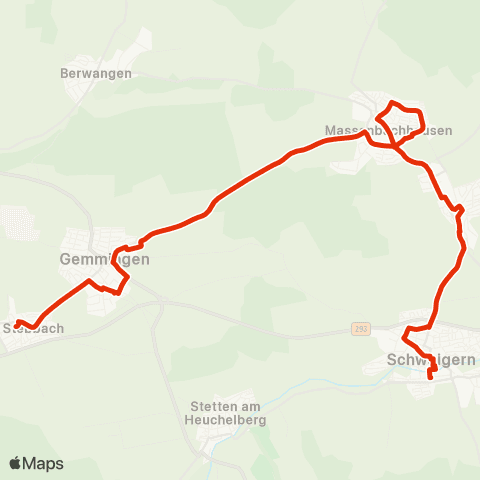  Heilbronner · Hohenloher · Haller Nahverkehr GmbH Schwaigern - Massenbachhausen - Gemmingen - Stebbach map