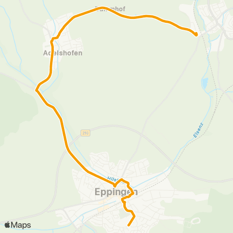  Heilbronner · Hohenloher · Haller Nahverkehr GmbH Richen - Adelshofen - Eppingen map