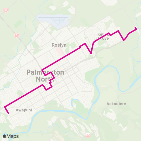 Horizons Regional Council James Line - Pioneer Hwy map