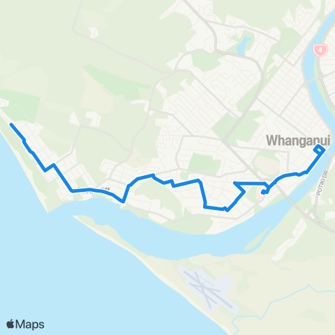 Horizons Regional Council Castlecliff via Hospital map