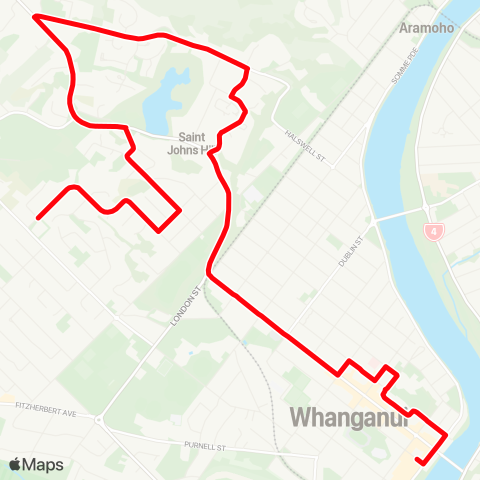 Horizons Regional Council Springvale via Virginia Rd map