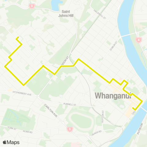 Horizons Regional Council Springvale via Parsons St map