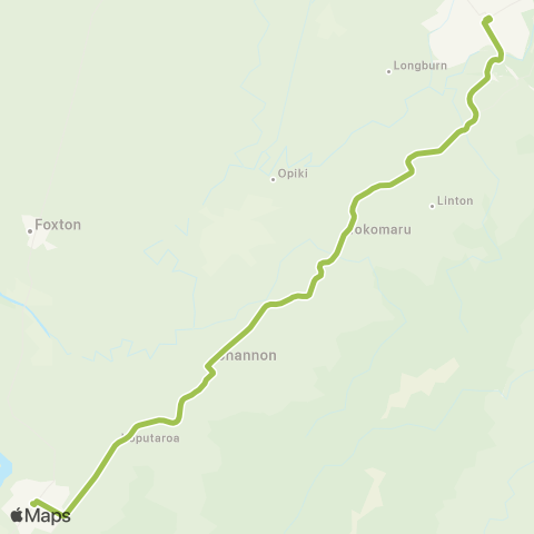 Horizons Regional Council Levin-Palmerston North Off Peak map