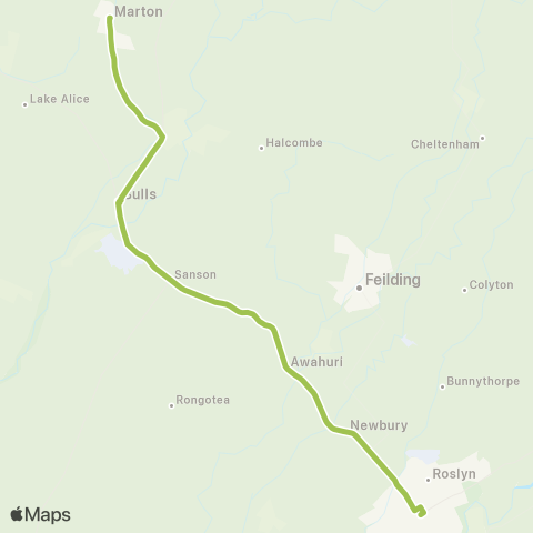 Horizons Regional Council Marton - Palmerston North map