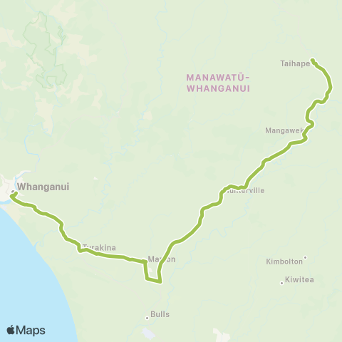 Horizons Regional Council Taihape-Whanganui map