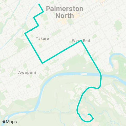 Horizons Regional Council City West to Massey map
