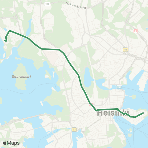 HSL Katajanokka - Lasipalatsi - Meilahti - Munkkiniemi map