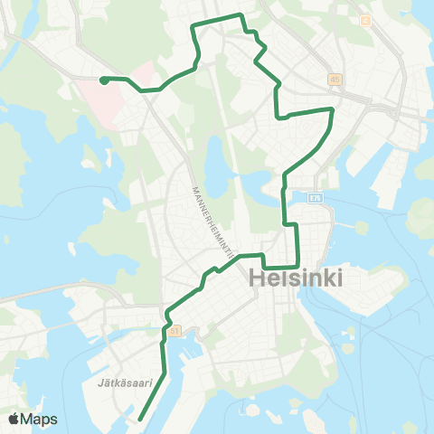 HSL Länsisatama - Kruununhaka - Sörn.(M) - Pasila - Meilahden s. map