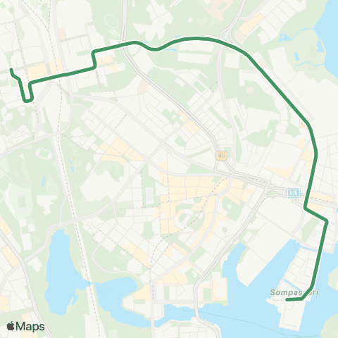 HSL Nihti - Kalasatama - Pasilan asema - Länsi-Pasila map