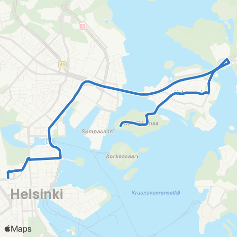 HSL Rautatientori-Korkeasaari map