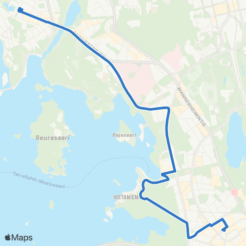 HSL Kamppi-Seurasaari map