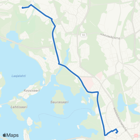 HSL Kamppi-Pajamäki map