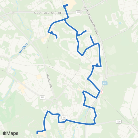 HSL Lassila-Munkkivuori map