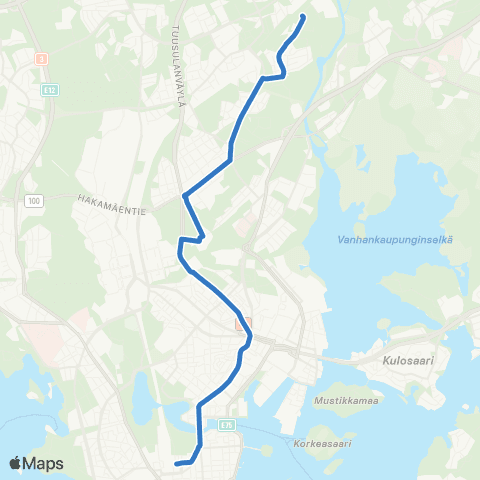 HSL Rautatientori-Käpylä-Veräjälaakso map
