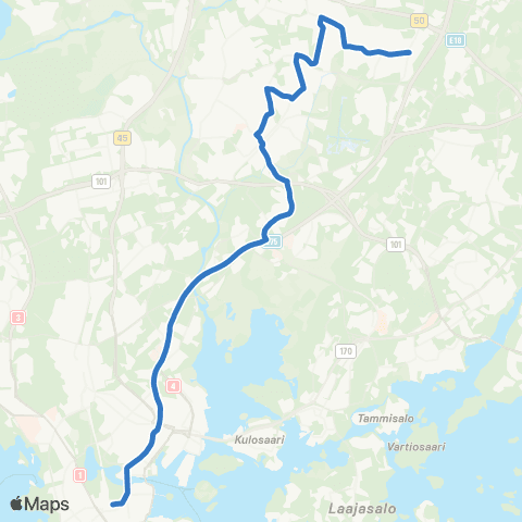 HSL Hakaniemi-Malmi-Tapanila-Puistola-Heikinlaakso map