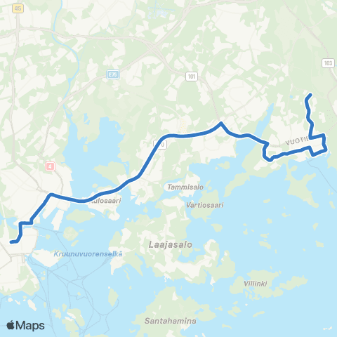 HSL Vuosaari(M)-Porslahdentie map