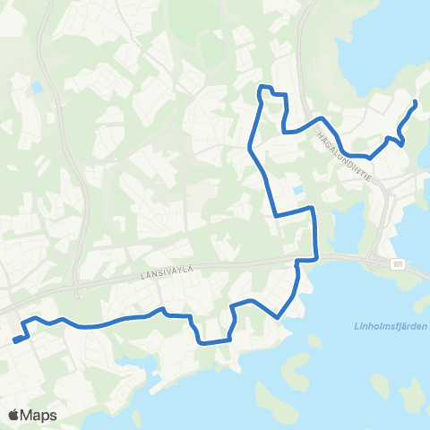 HSL Otaniemi-Tapiola (M)-Westend-Matinkylä (M) map