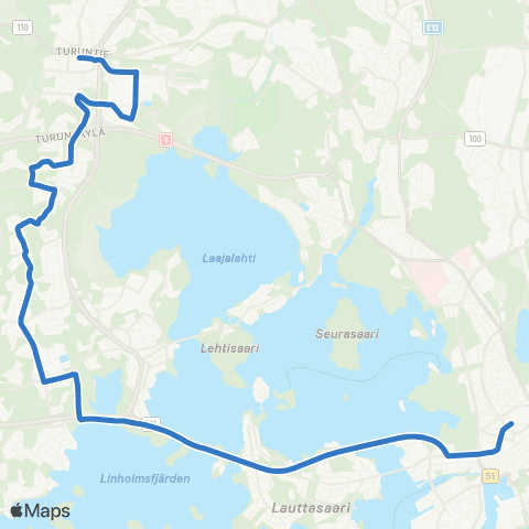 HSL Tapiola (M)-Laajalahti-Leppävaara map