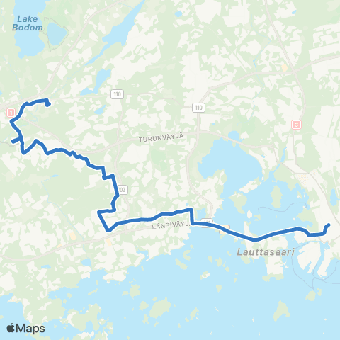 HSL Tapiola (M)-Urheilupuisto (M)-Suurpelto-Espoon keskus map