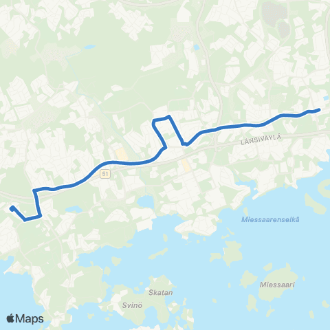 HSL Tapiola (M)-Niittykumpu (M)-Olari-Espoonlahti (M) map