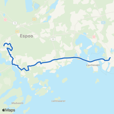 HSL Espoonlahti (M)-Kivenlahti (M)-Saunalahti-Kauklahti map