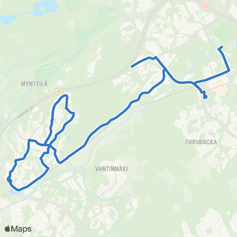 HSL Espoon keskus-Mikkelä-Kauklahti map