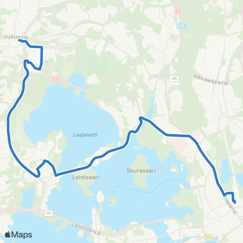 HSL Vermonniitty-Leppävaara-Helmipöllönmäki map