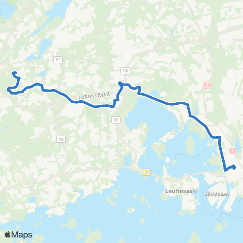 HSL Kamppi-Meilahti-Laajalahti-Kauniainen map