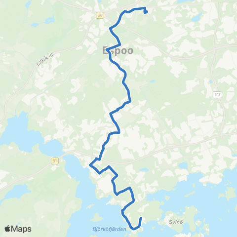 HSL Soukanniemi-Soukka(M)-Espoonl.(M)-Kivenl.(M)-Espoon k.-Jorvi map