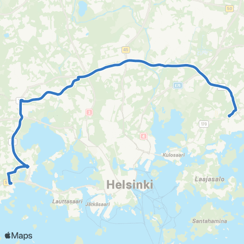 HSL Itäkeskus(M)-Leppävaara Tapiola(M)-Westendinasema map